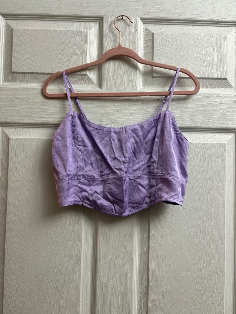New Aerie Purple Satin Crop Tank Top